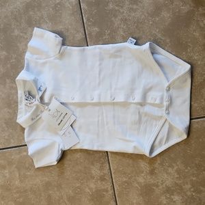 B.S. white collar bodysuit with dolphin